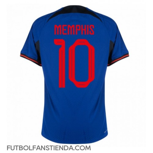 Países Bajos Memphis Depay #10 Segunda Equipación Mundial 2022 Manga Corta